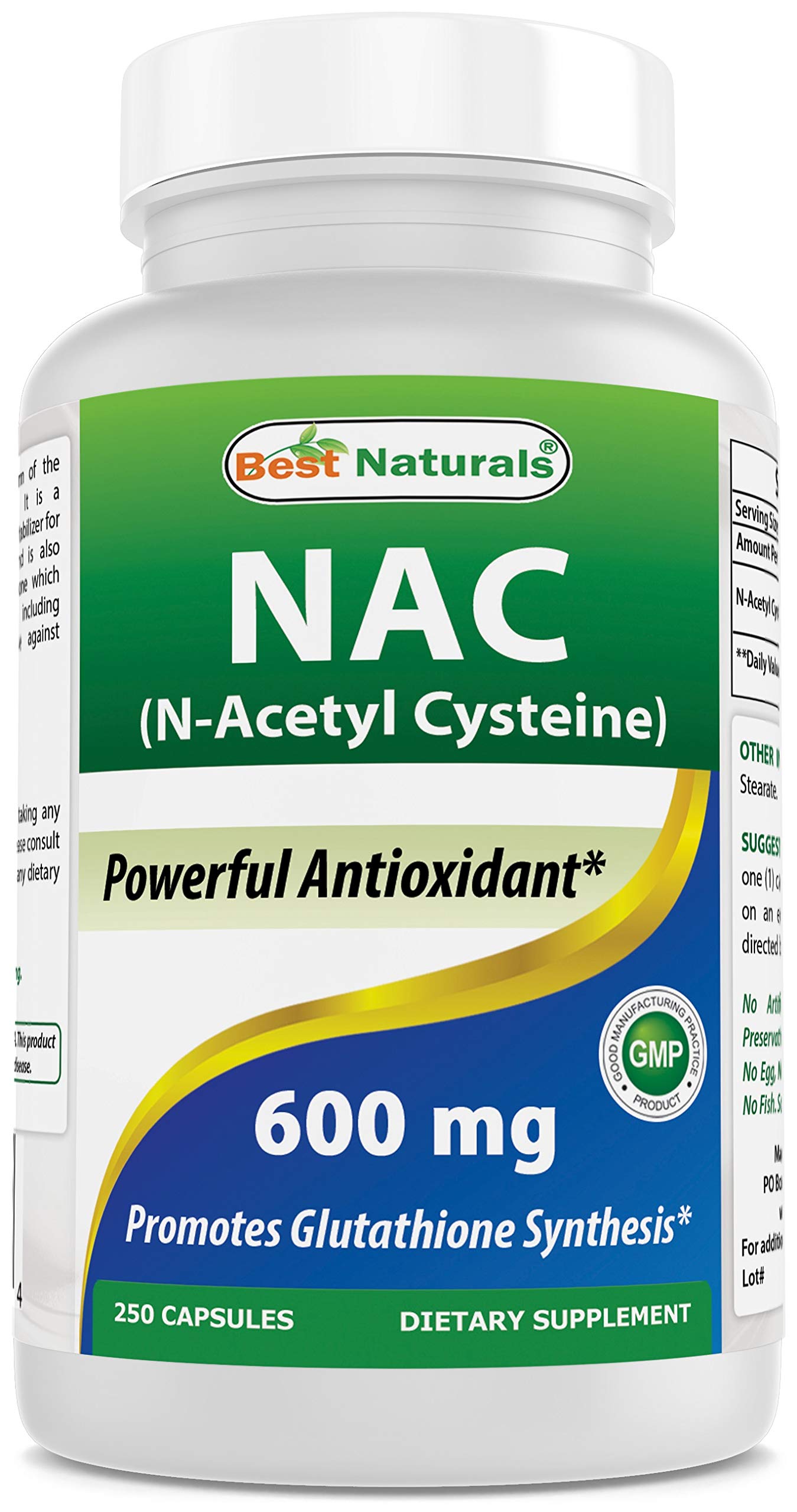 Suplementos Best Naturals NAC 600 mg B-100 complejo