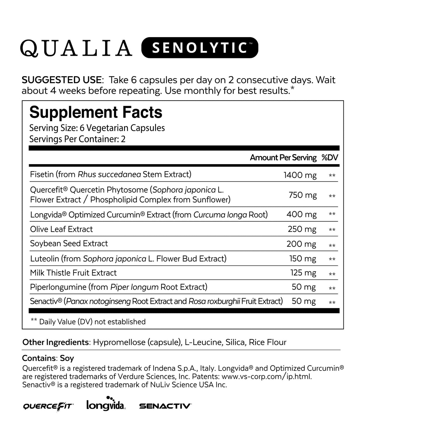 Suplementos celulares Qualia Life y Senolytic NEUROHACKER COLLECTIVE