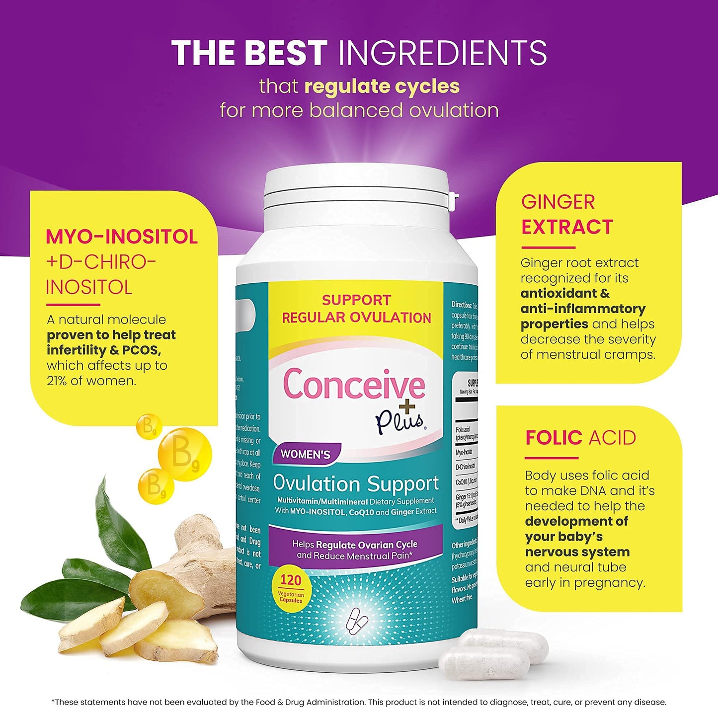 Suplementos para fertilidad masculina Conceive Plus empaquetados