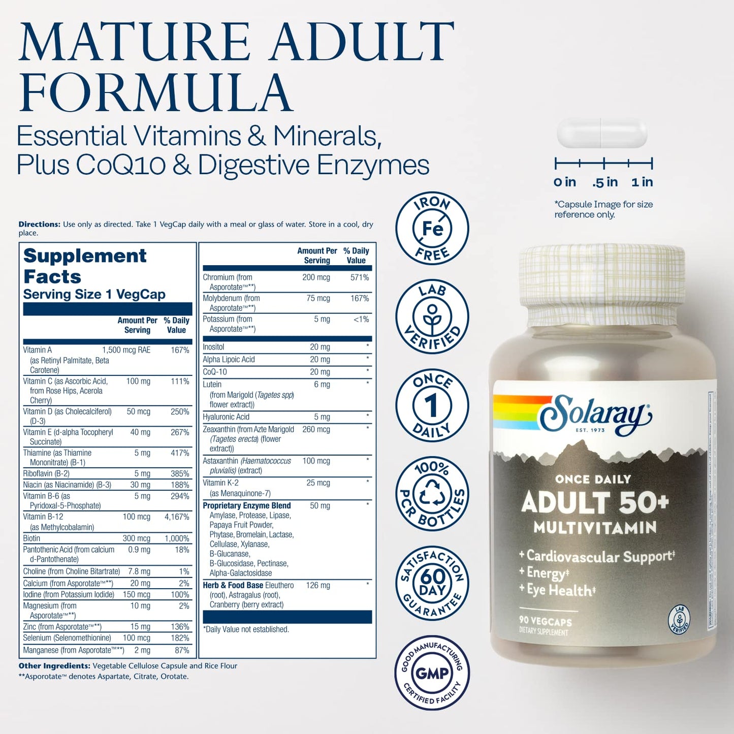 Suplementos para adultos mayores de 50 años