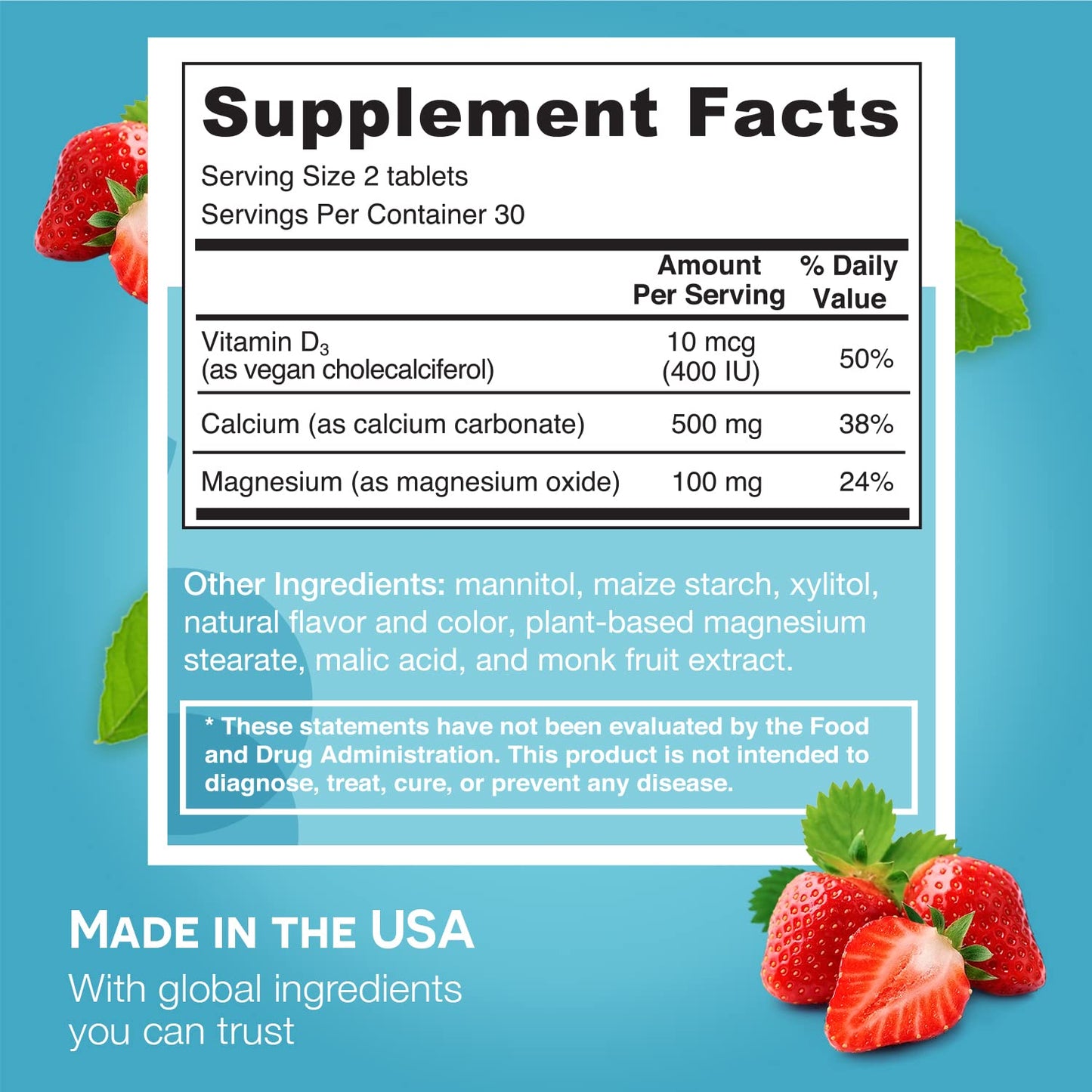 Suplementos veganos EZ Melts con sabores frutales y sin azúcar