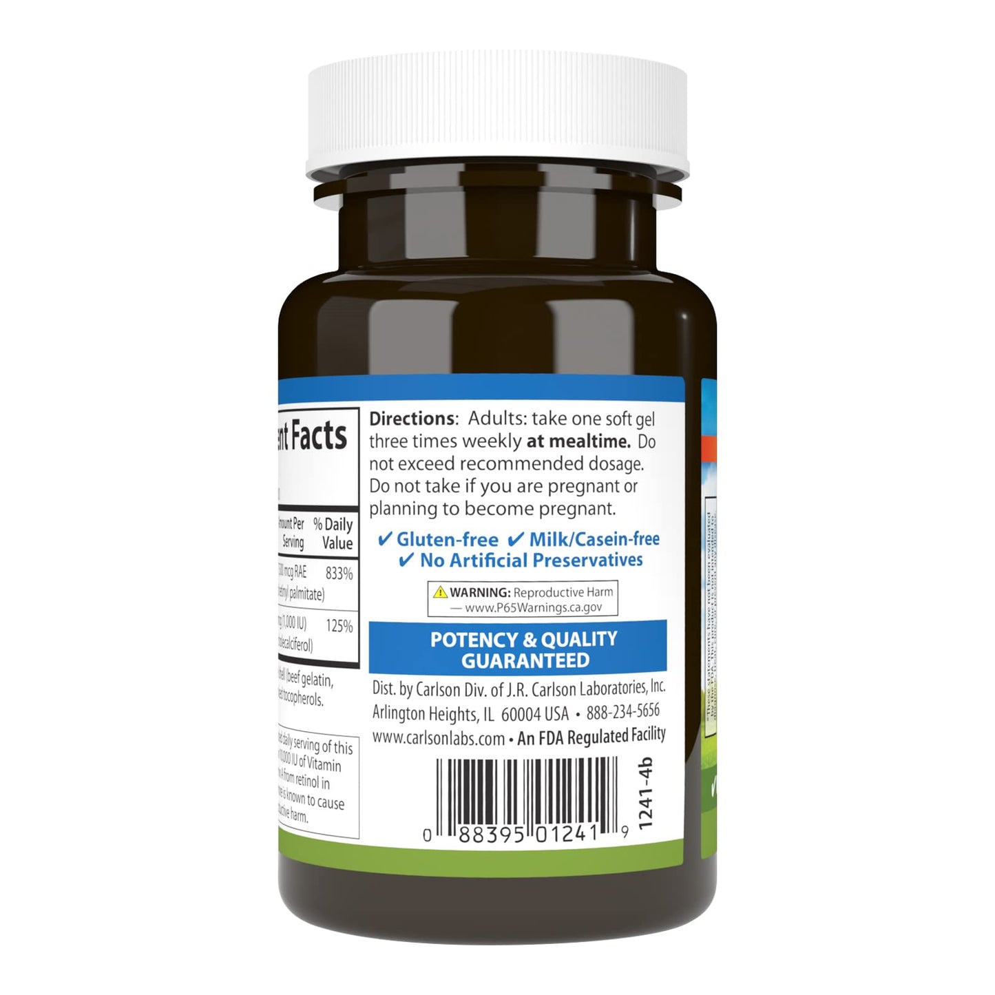 Suplementos vitaminas a y d para apoyo visual y piel saludable Carlson