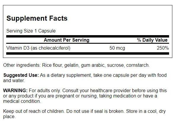 Swanson suplemento vitamínico alta potencia D3 para huesos