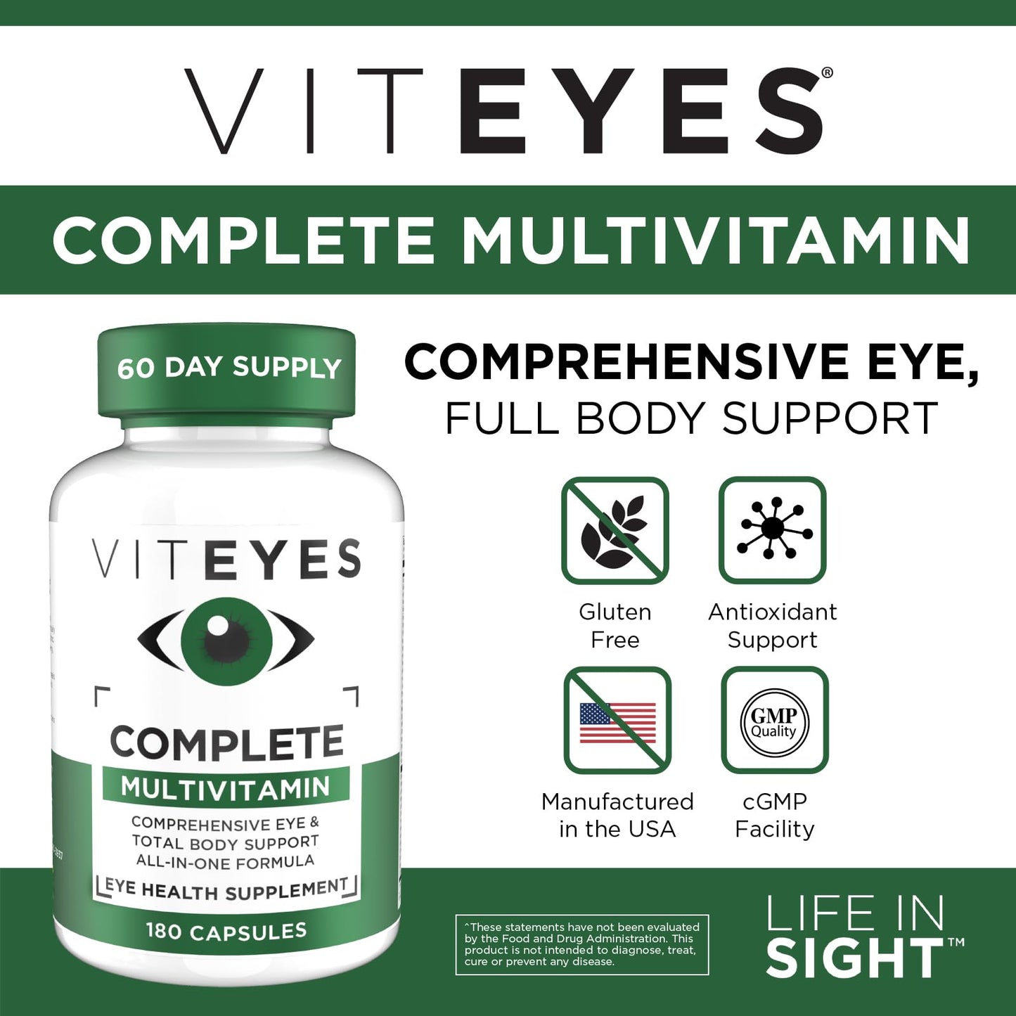 Tabla de ingredientes de Viteyes Completo multivitamínico