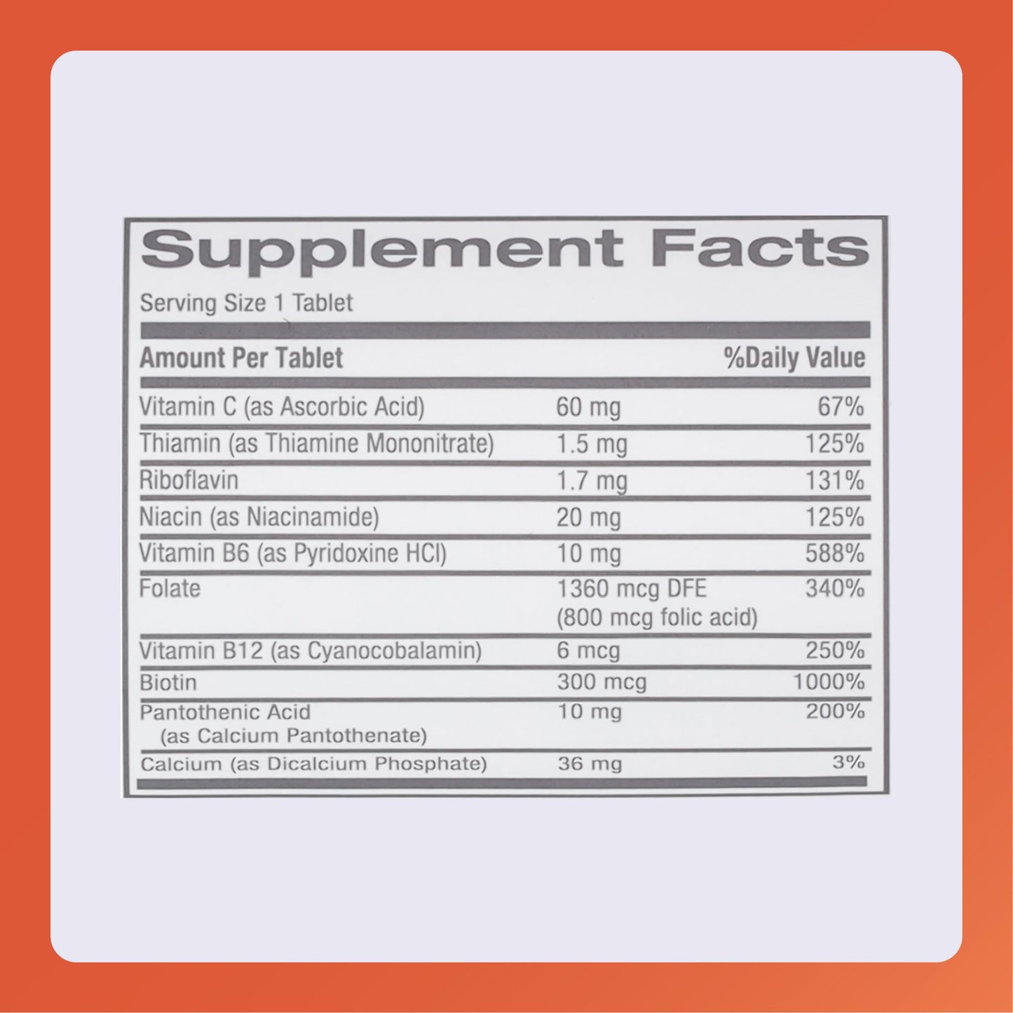 Tabla nutricional de Nephro-Vite | Beneficios vitamÃnicos