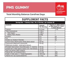 tabla de suplementos Wellrite gummies PMS