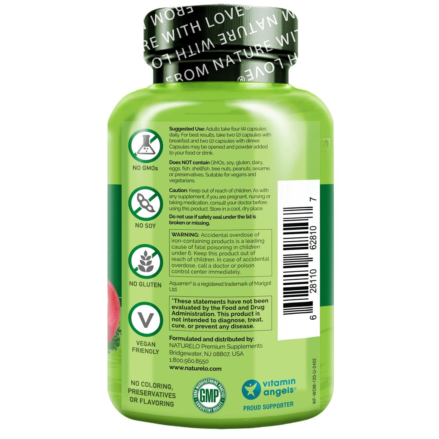 Tabla de valores nutricionales en multivitaminas para mujeres