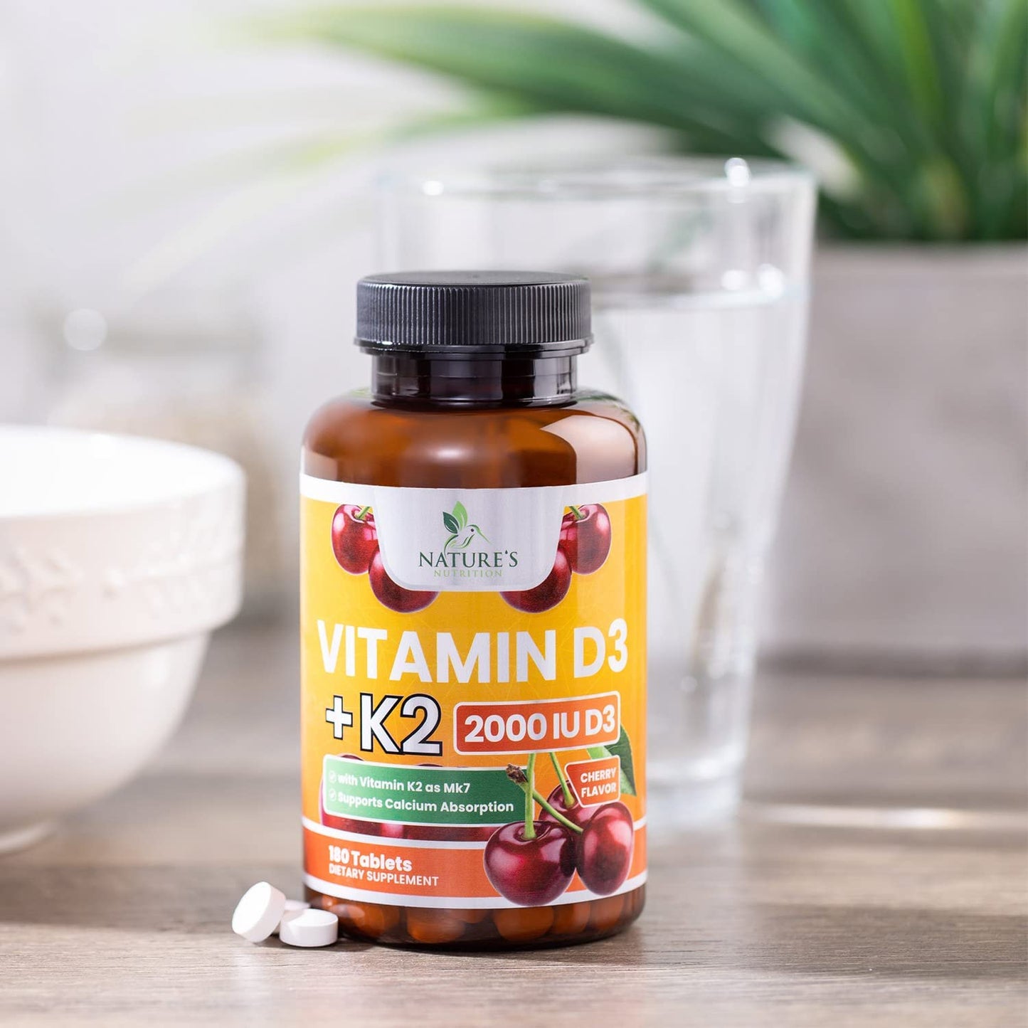 Tablet masticable vitamina D3 K2 soporte inmunológico
