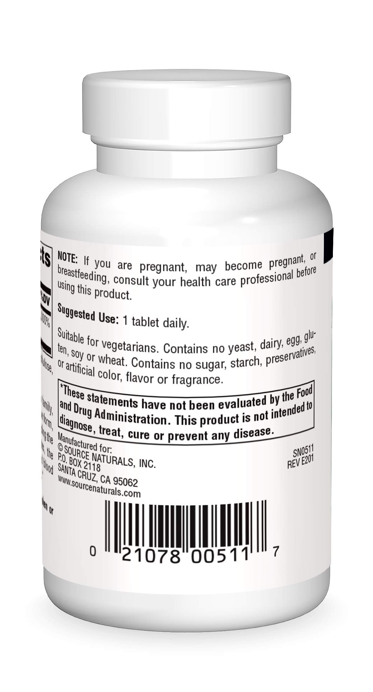 Tabletas Ácido Pantoténico Source Naturals 250 mg