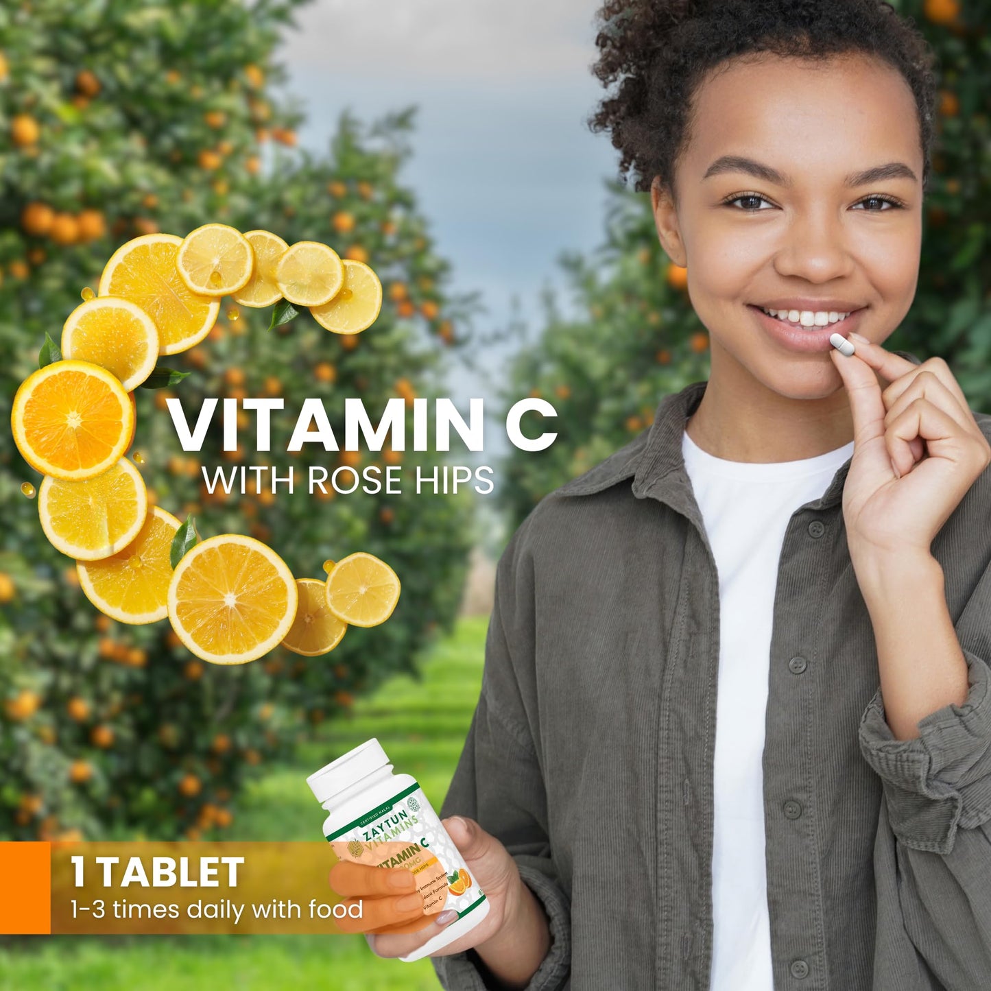 Tabletas antioxidantes vitamina C Zaytun halal veganas