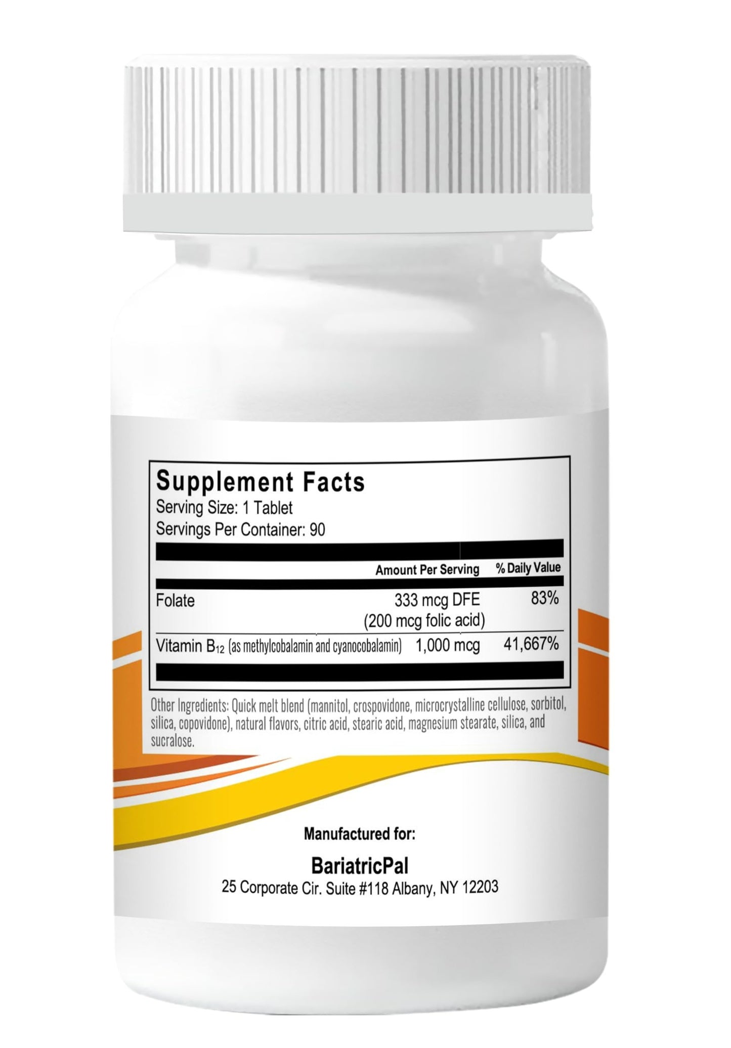 Tabletas BariatricPal B12 rápida disolución post cirugia bariátrica