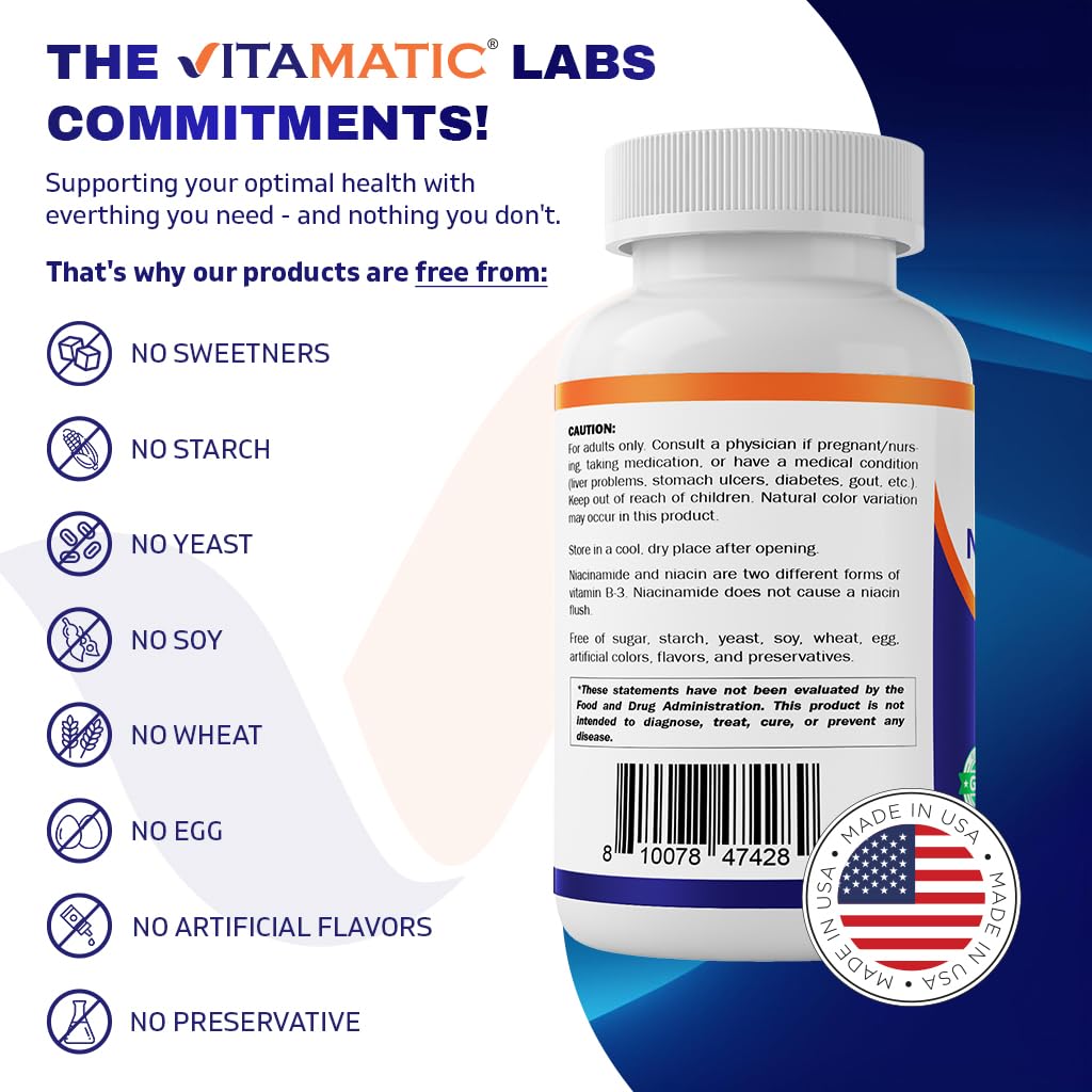 Tabletas de niacinamida 500mg sin enrojecimiento Vitamatic