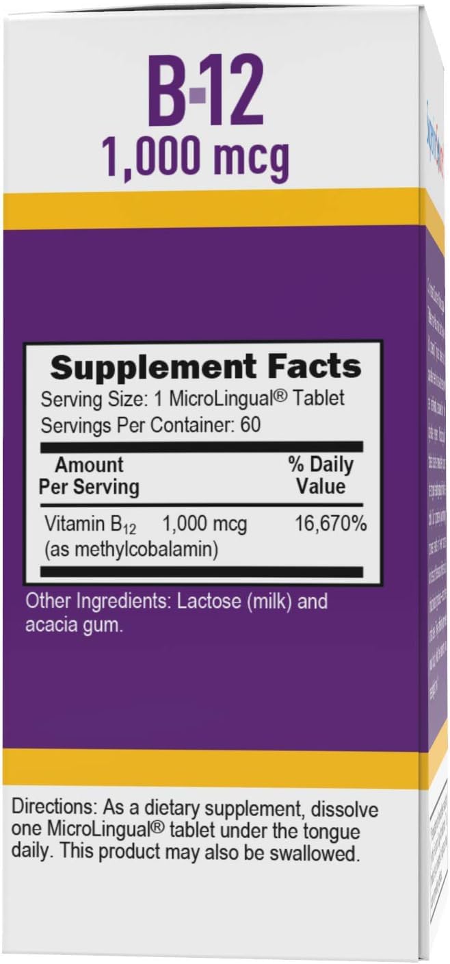 Tabletas disolubles vitamina B12 Superior Source para soporte energético