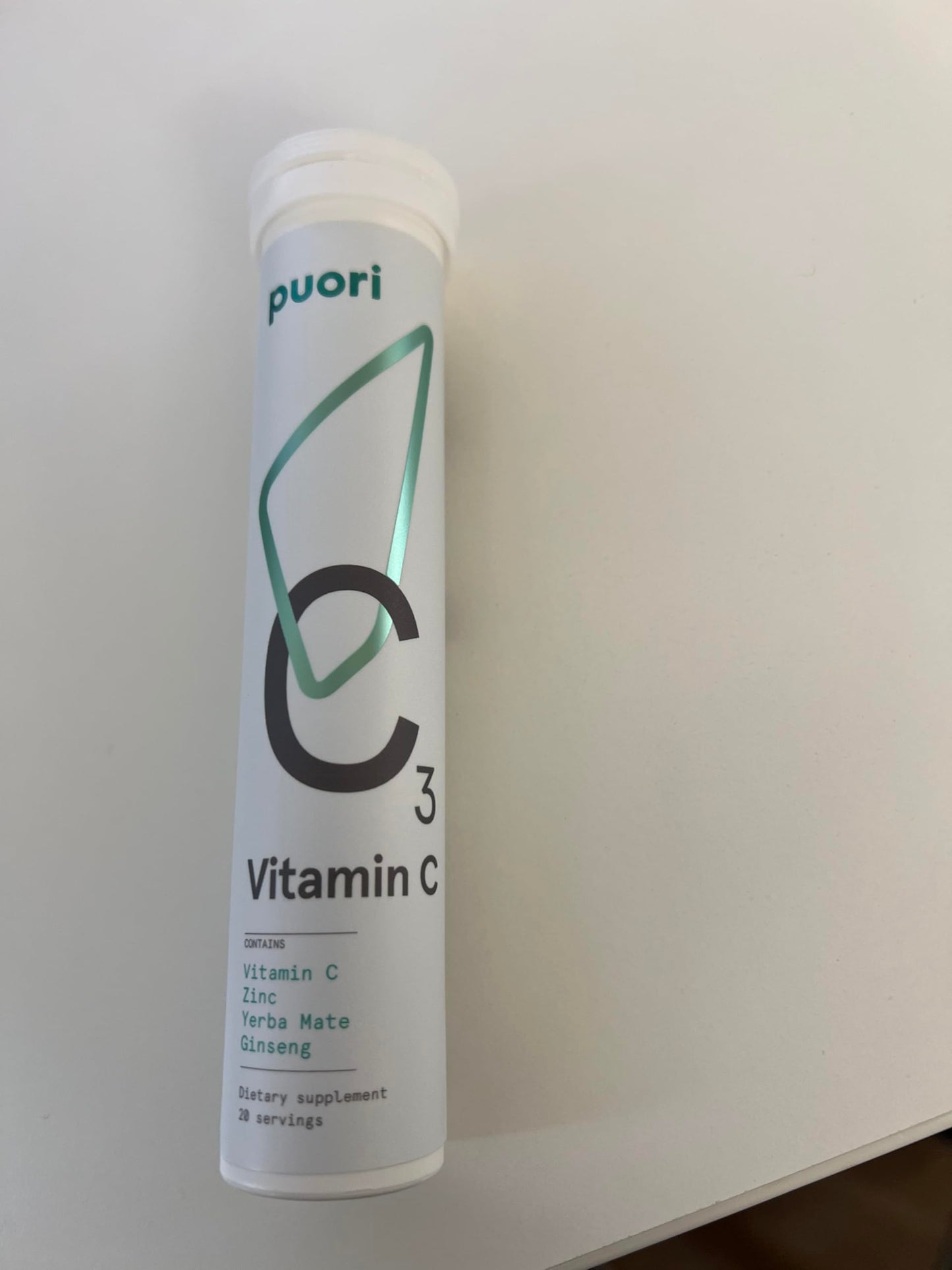 Tabletas efervescentes Puori C3 vitamina C y yerba mate