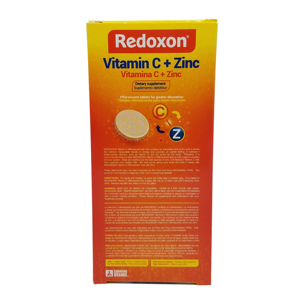 Tabletas efervescentes Redoxon vitamina C con zinc 20 unidades