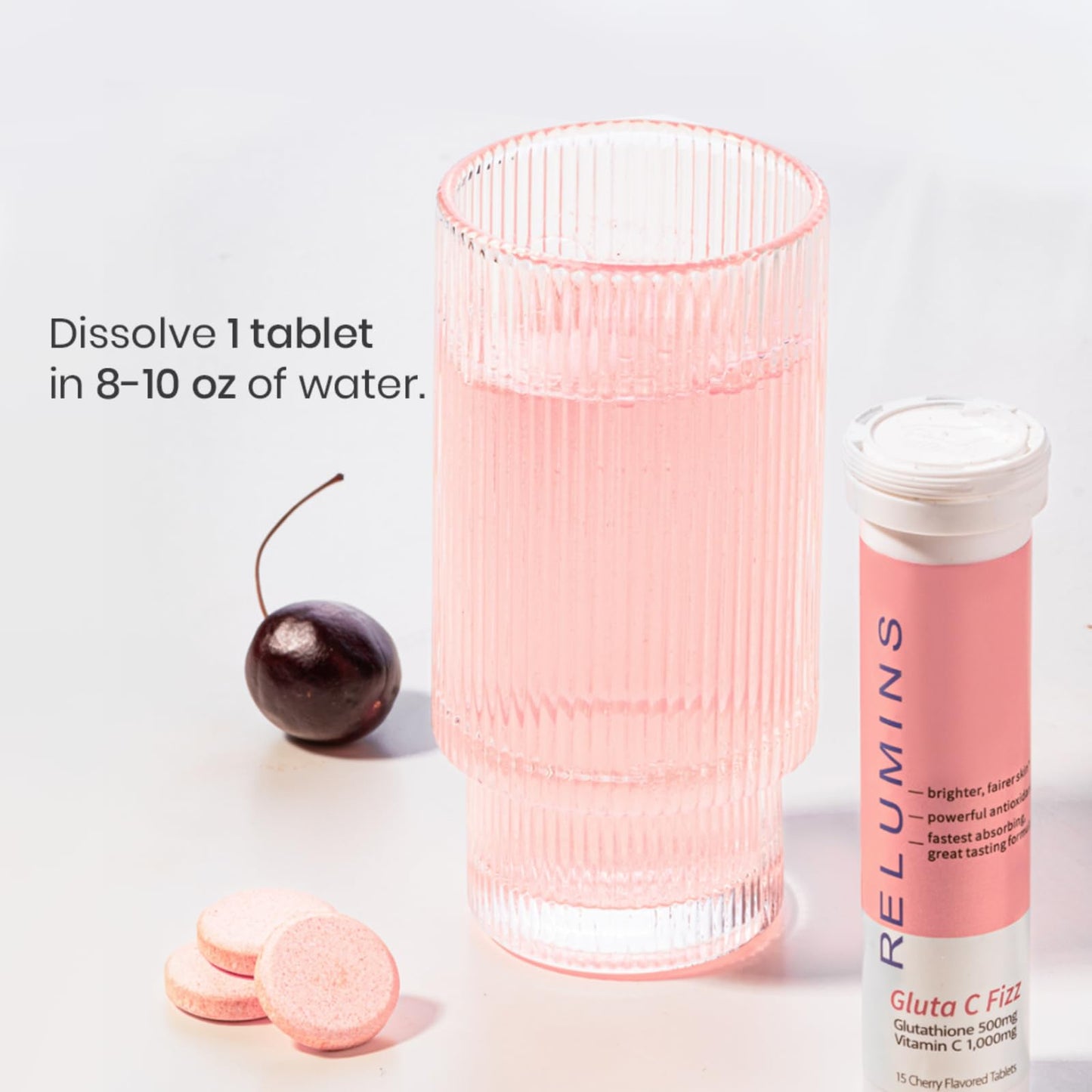 Tabletas efervescentes Relumins con vitamina C y glutatión