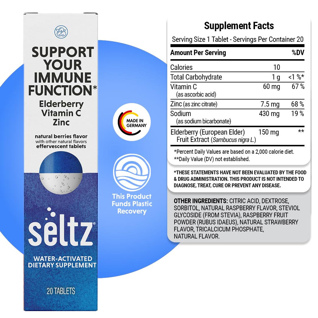 Tabletas Efervescentes Seltz para Soporte Inmunidad