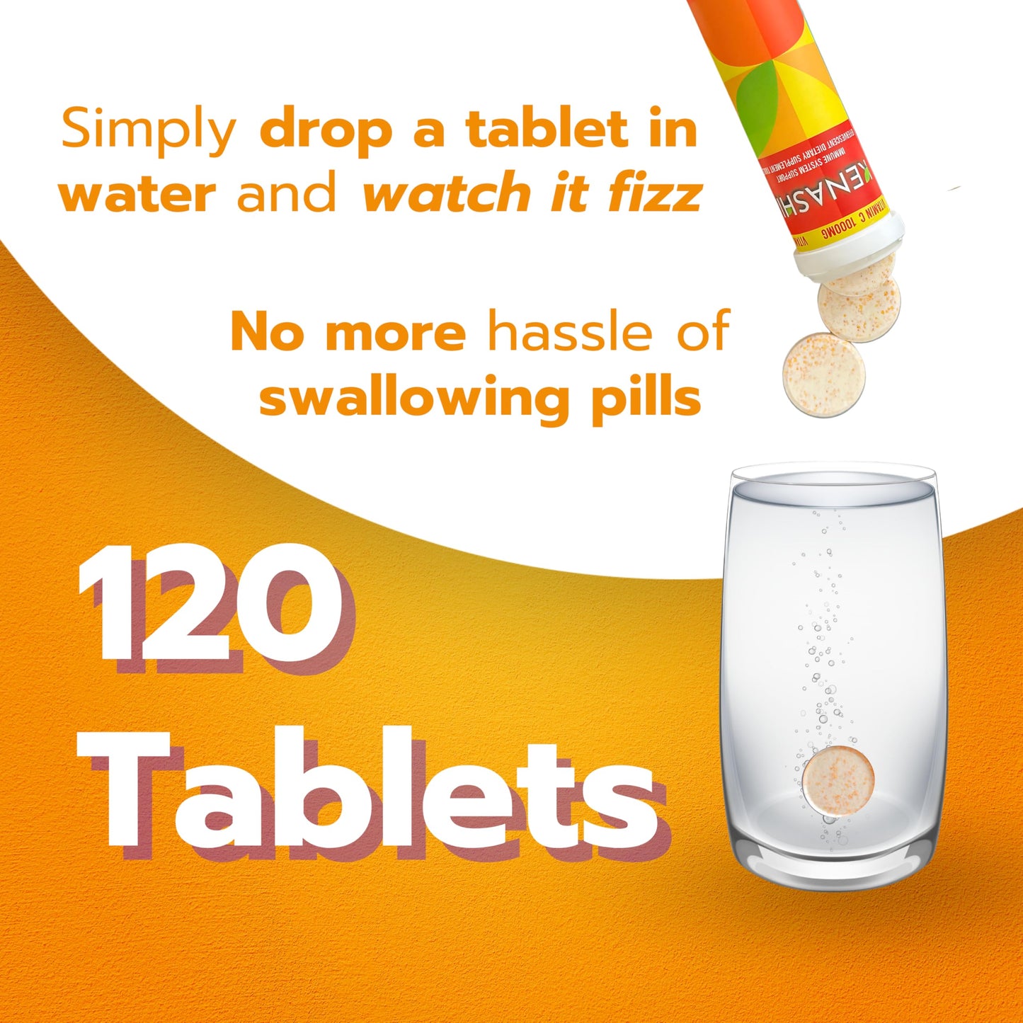 Tabletas efervescentes zinc y vitamina C Kenashi