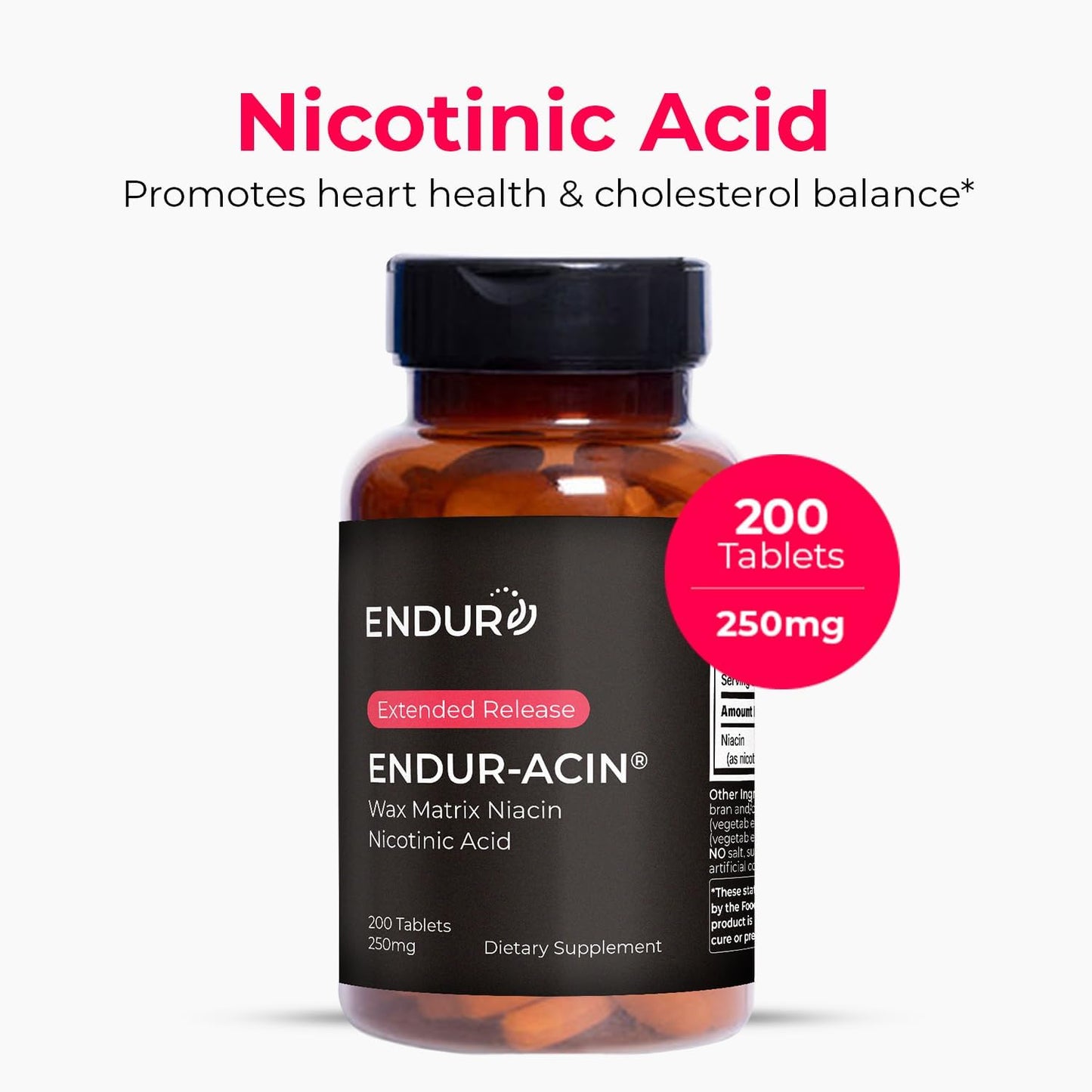 Tabletas Endur-Acin vitamina B3 bajo enrojecimiento
