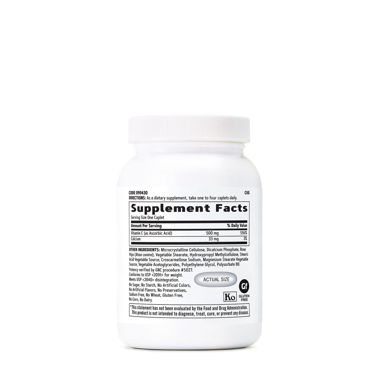 Tabletas GNC vitamina C apoyo sistema inmune