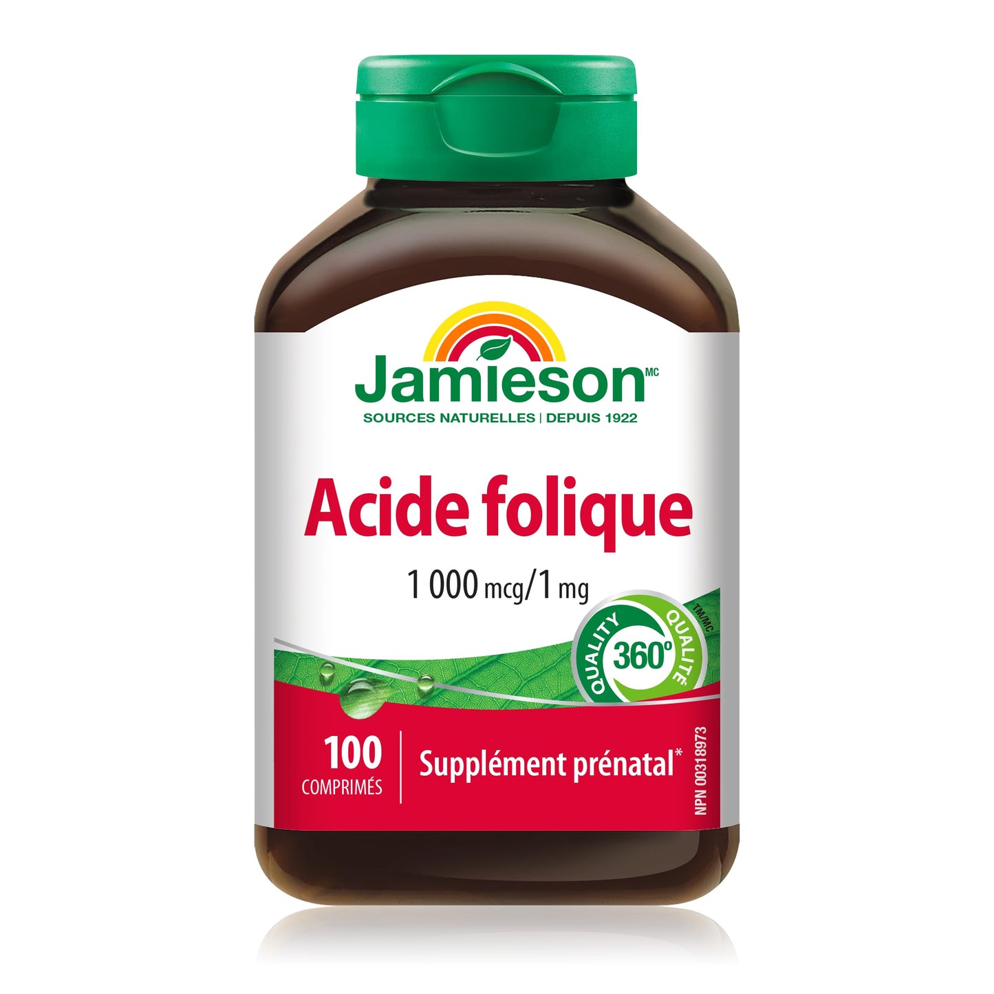 Tabletas Jamieson Ácido Fólico para salud prenatal