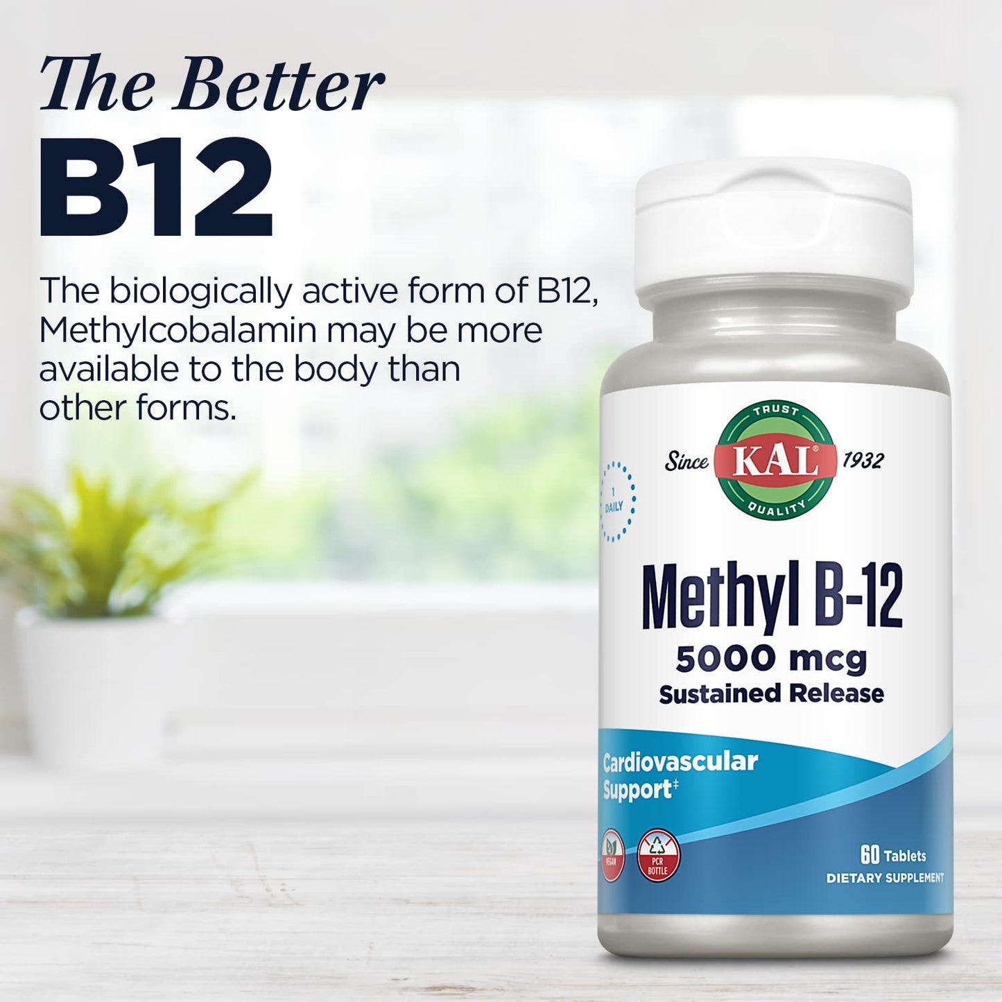 Tabletas KAL ActivMelts vitamina B12 rápida absorción