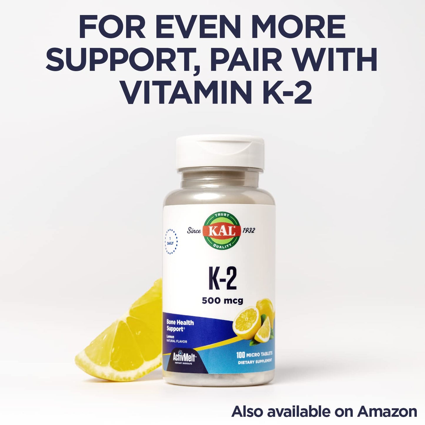 Tabletas KAL Vitamina D-3 saludables sabor menta