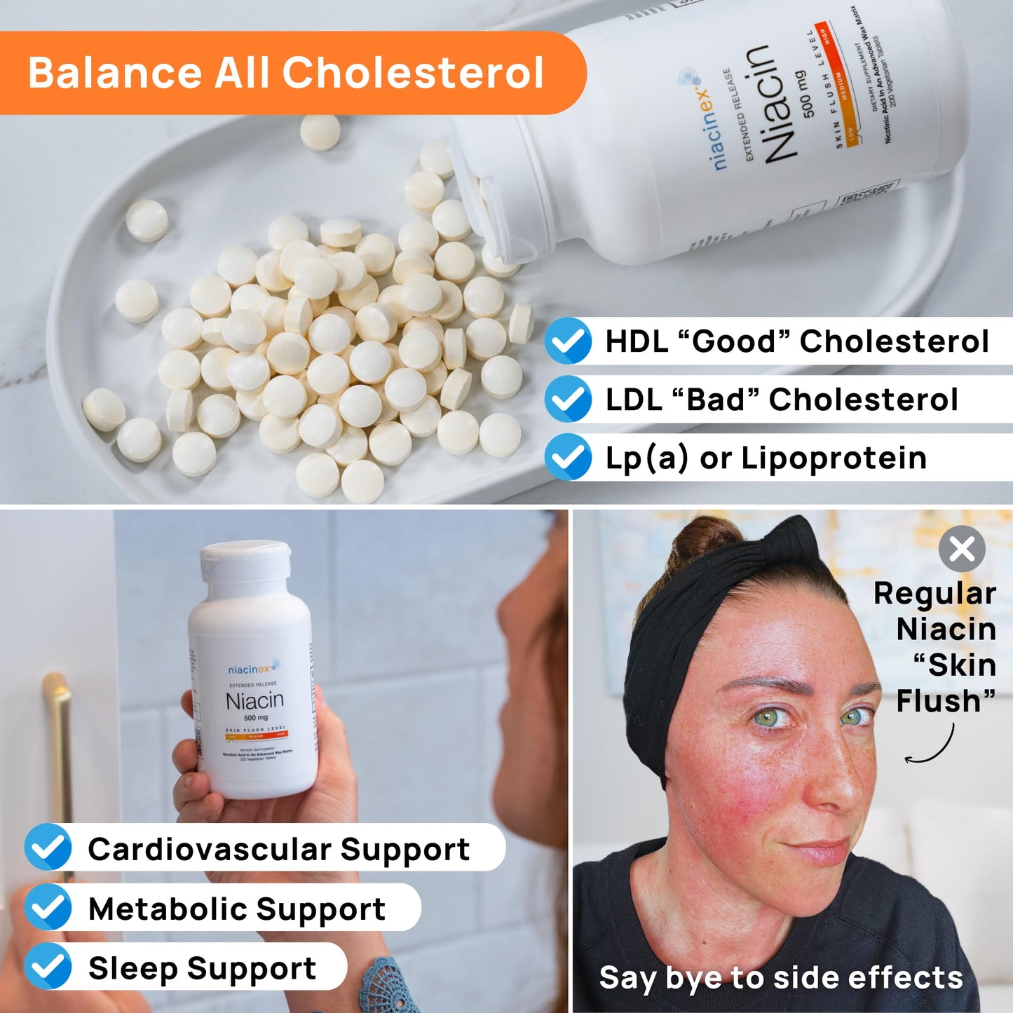 Tabletas liberación extendida niacinex para metabolismo cardíaco
