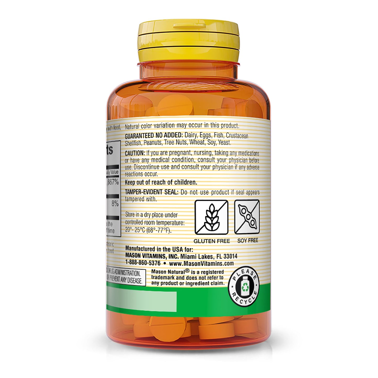Tabletas liberación prolongada vitamina B12 Mason Natural 1000 mcg