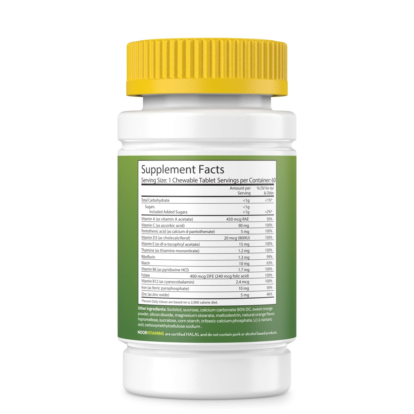 Tabletas masticables multivitaminas halal para niños Noor Vitamins