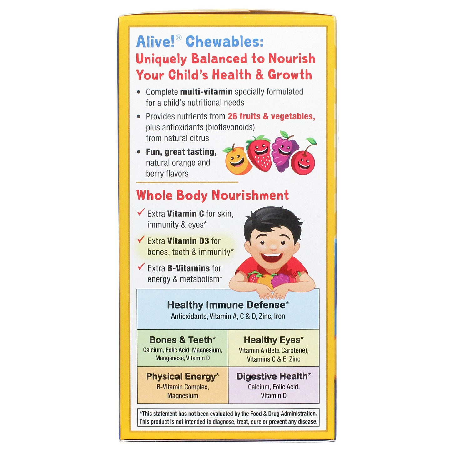 Tabletas masticables multivitamínico para niños Nature's Way Alive