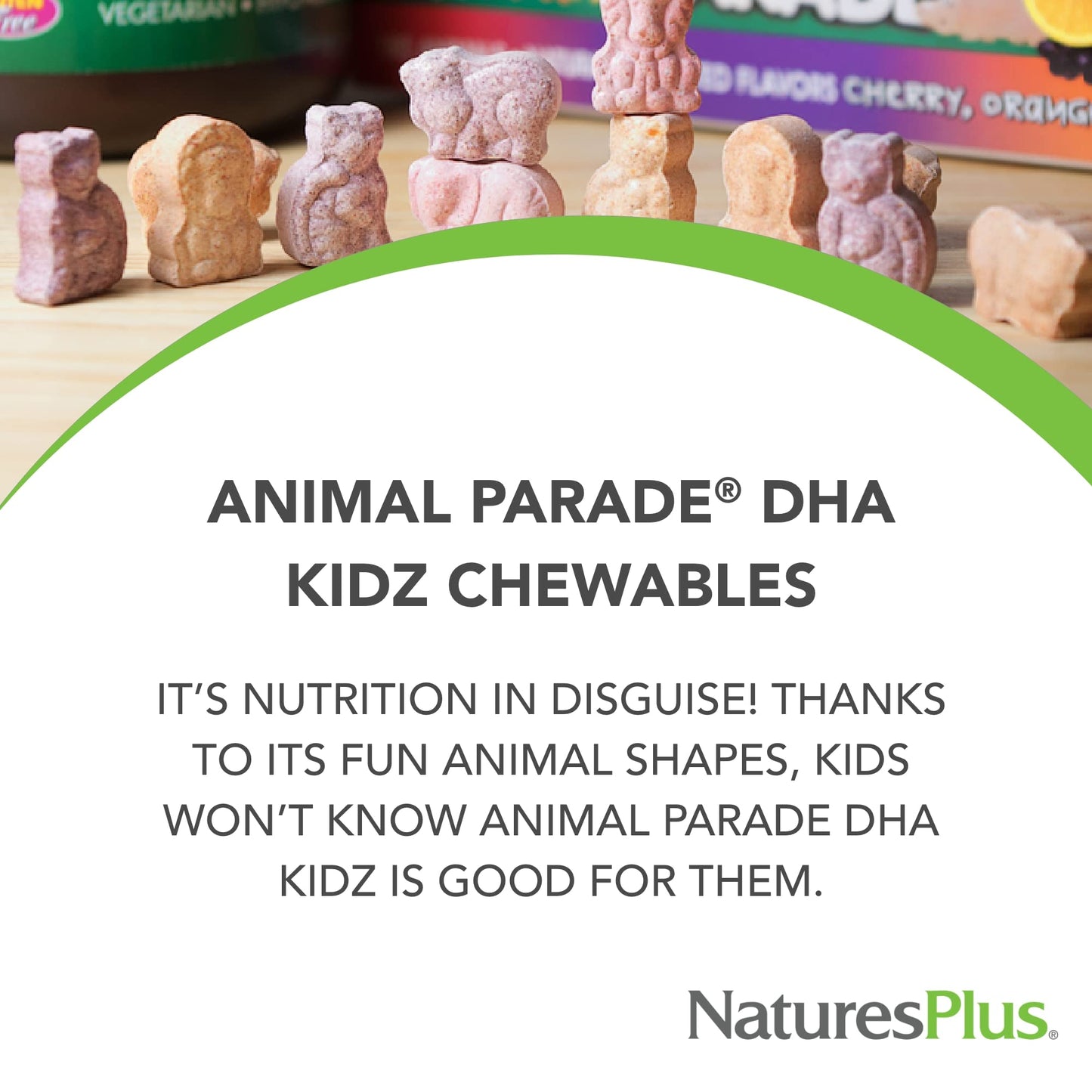 Tabletas masticables omega 3 y vitaminas para niños NaturesPlus Animal Parade