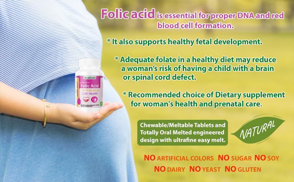 Tabletas masticables PRONUCARE ácido fólico sin azúcar