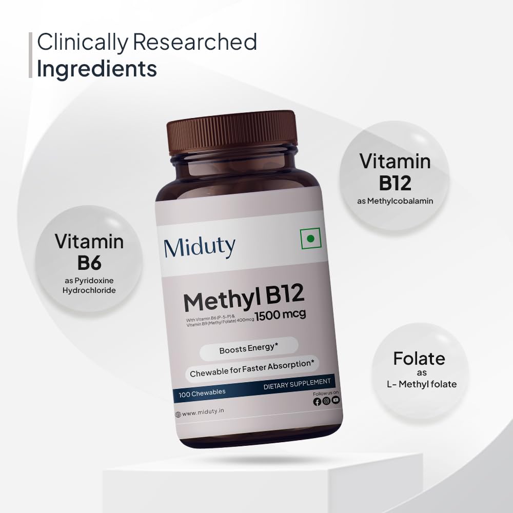 Tabletas masticables de vitamina b12 Miduty paquete