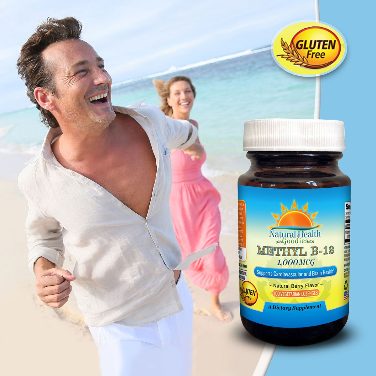 Tabletas masticables sublinguales vitamina B12 Natural Health Goodies