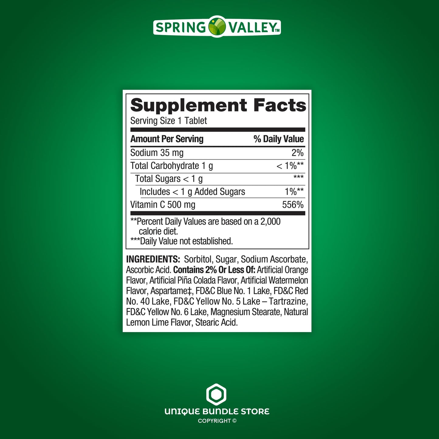 Tabletas masticables vitamina C apoyo inmune y huesos