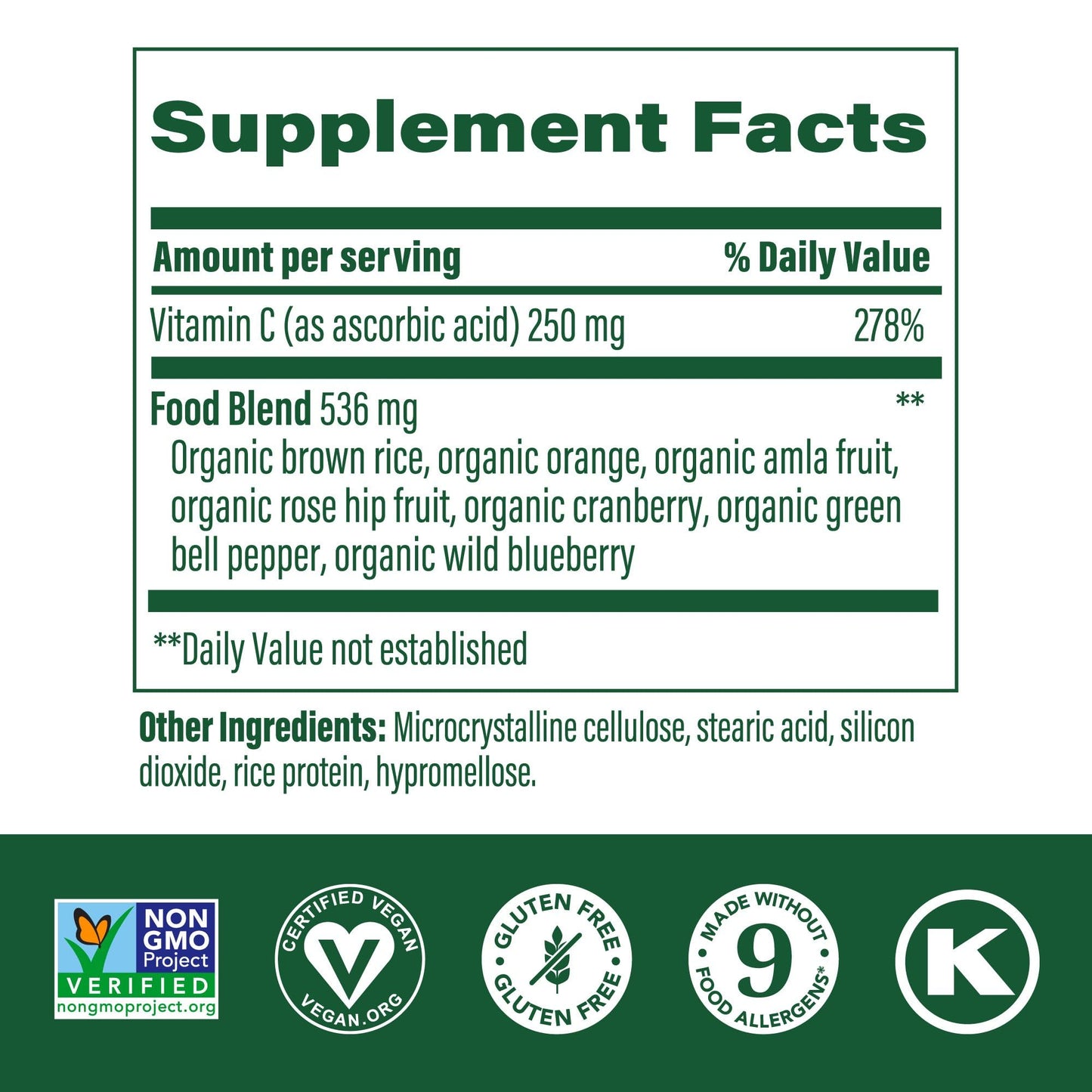 Tabletas MegaFood Complex C suplemento con ingredientes naturales