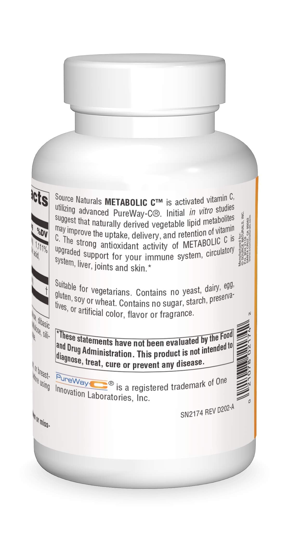 Tabletas Metabolic C vitamina c antioxidante Source Naturals