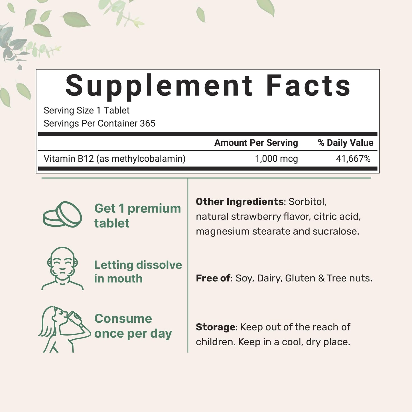 Tabletas Micro Ingredients B12 sabor fresa