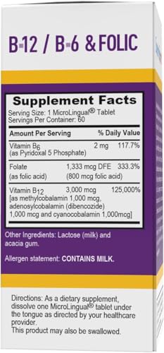 Tabletas MicroLingual disolubles Superior Source Triple B12