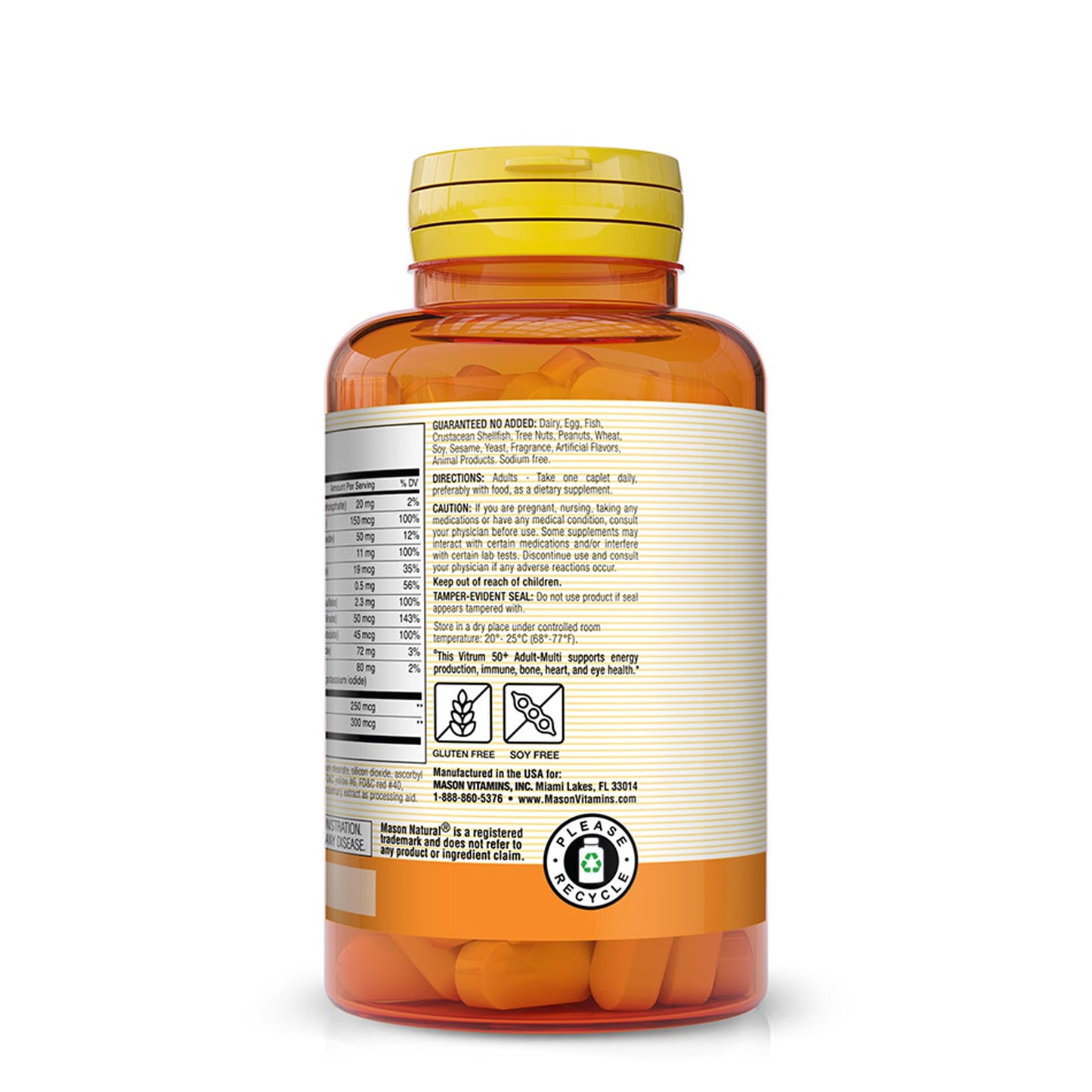 Tabletas multivitamínicas Vitrum 50+ MASON NATURAL