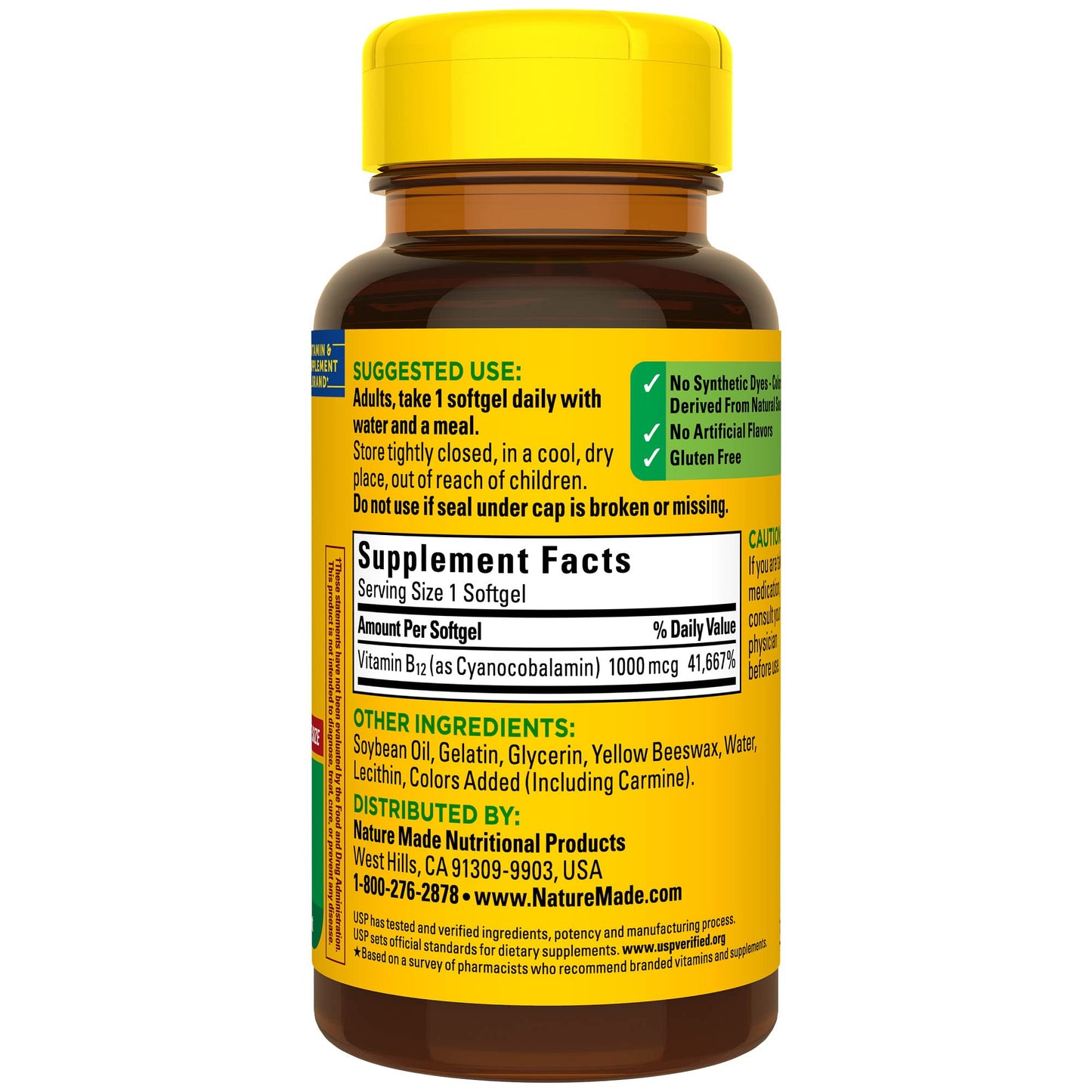 Tabletas Nature Made Vitamina B12 1000 mcg en blister