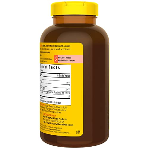 Tabletas Nature Made vitamina C masticable para adultos