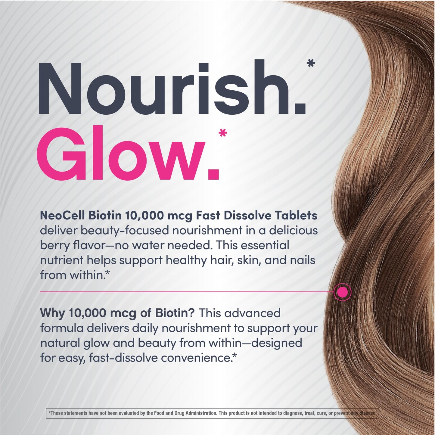 Tabletas NeoCell sabor baya para cabello brillante