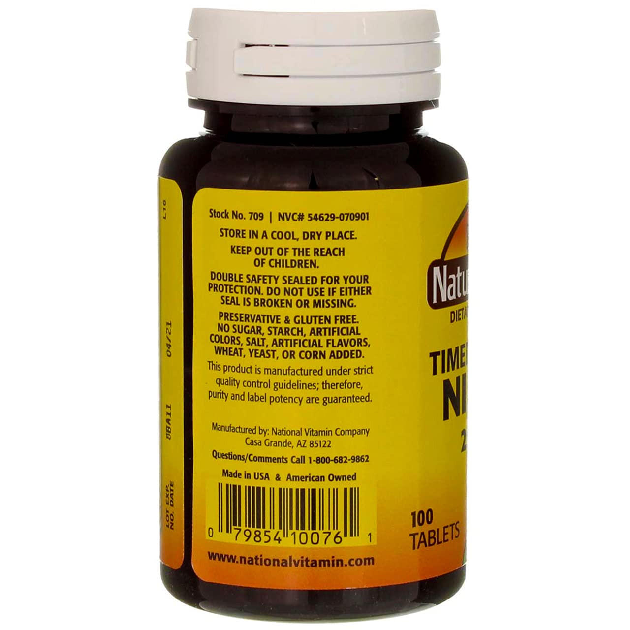 Tabletas de niacina Nature's Blend 250 mg liberación prolongada