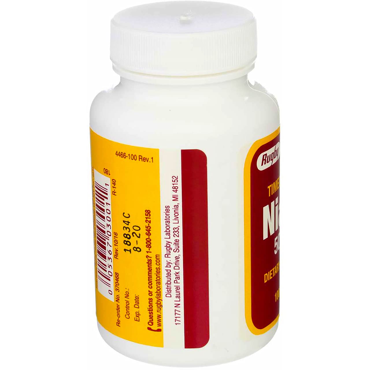 Tabletas de niacina Rugby 500 mg liberación prolongada