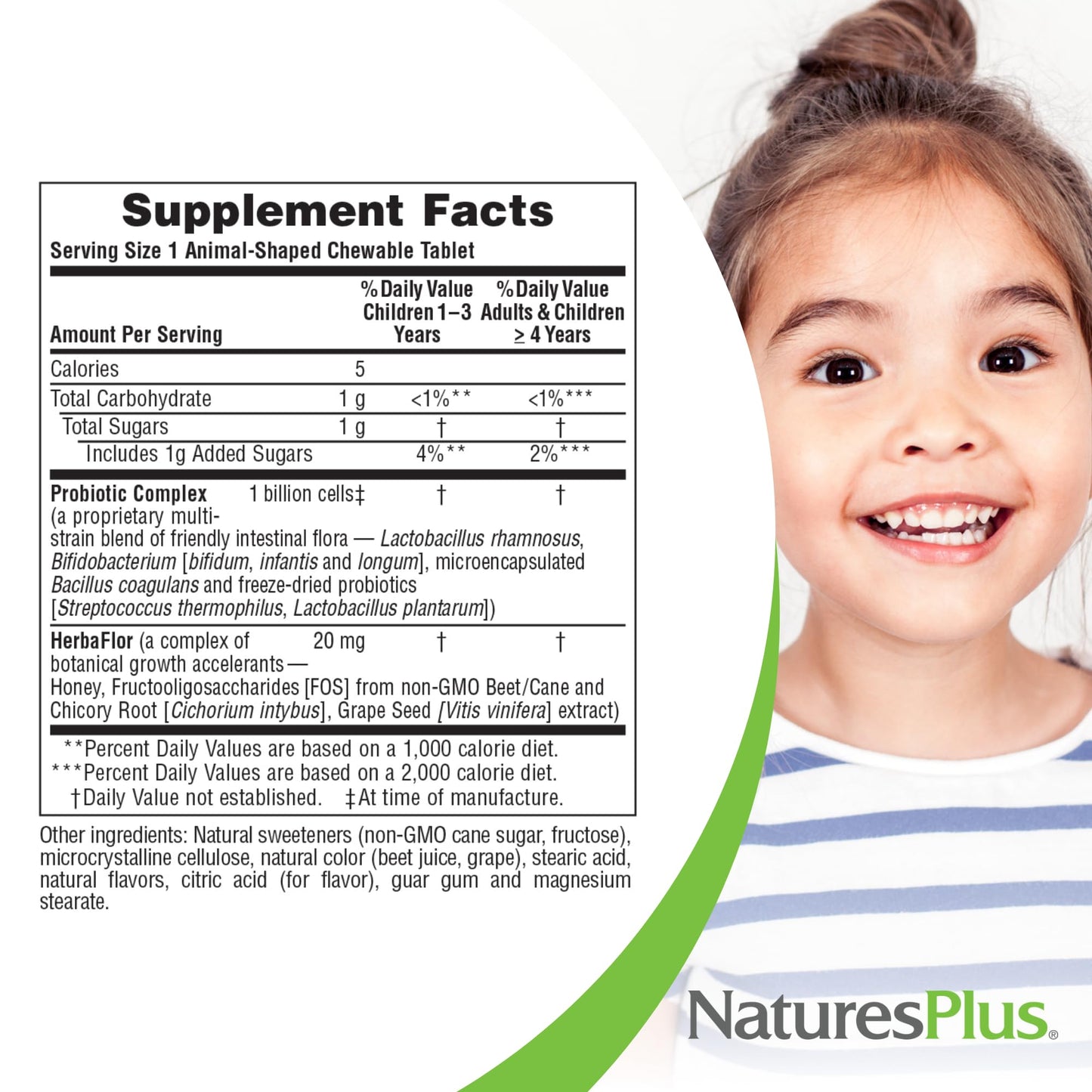 Tabletas probióticas forma animal NaturesPlus AcidophiKidz para niños