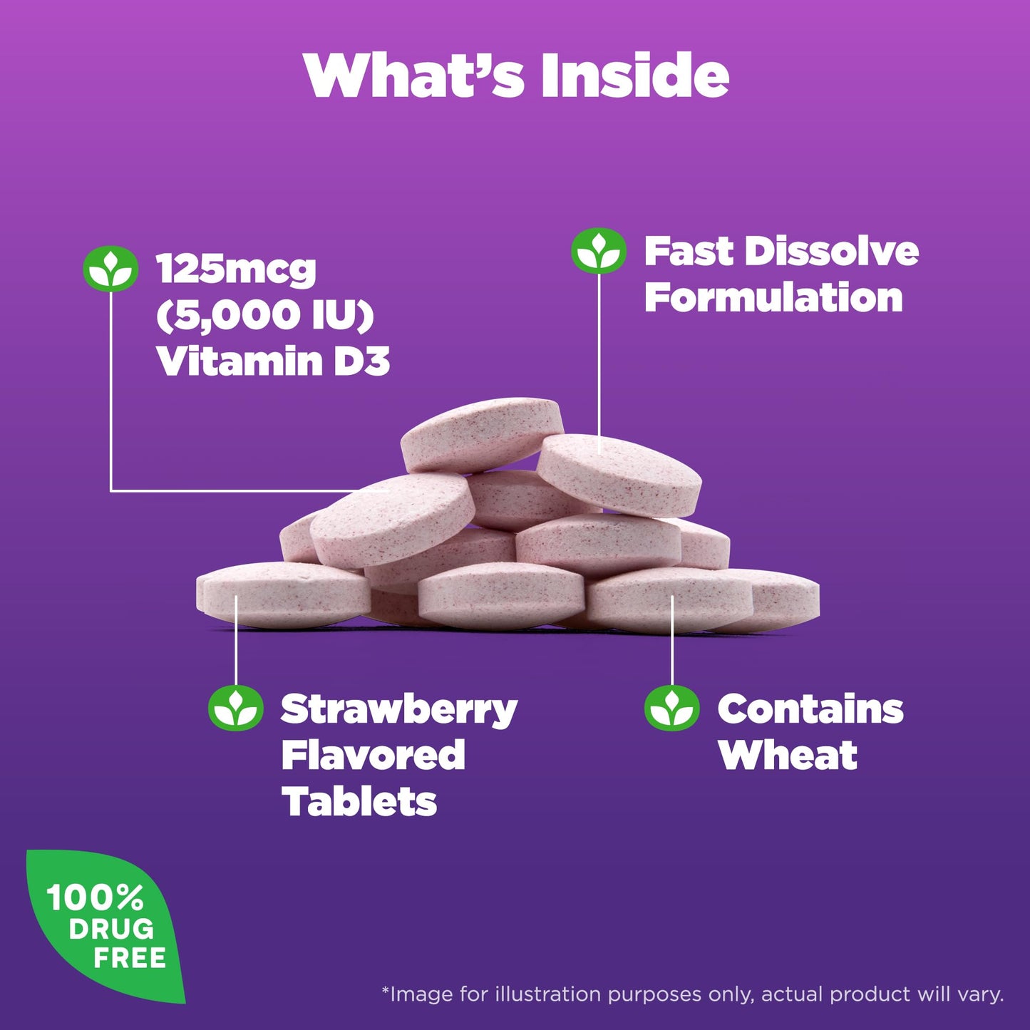 Tabletas rápidas Natrol vitamina d3 5000 ui