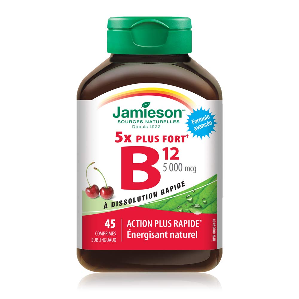 Tabletas rápido fundentes vitamina b12 Jamieson sabor cereza