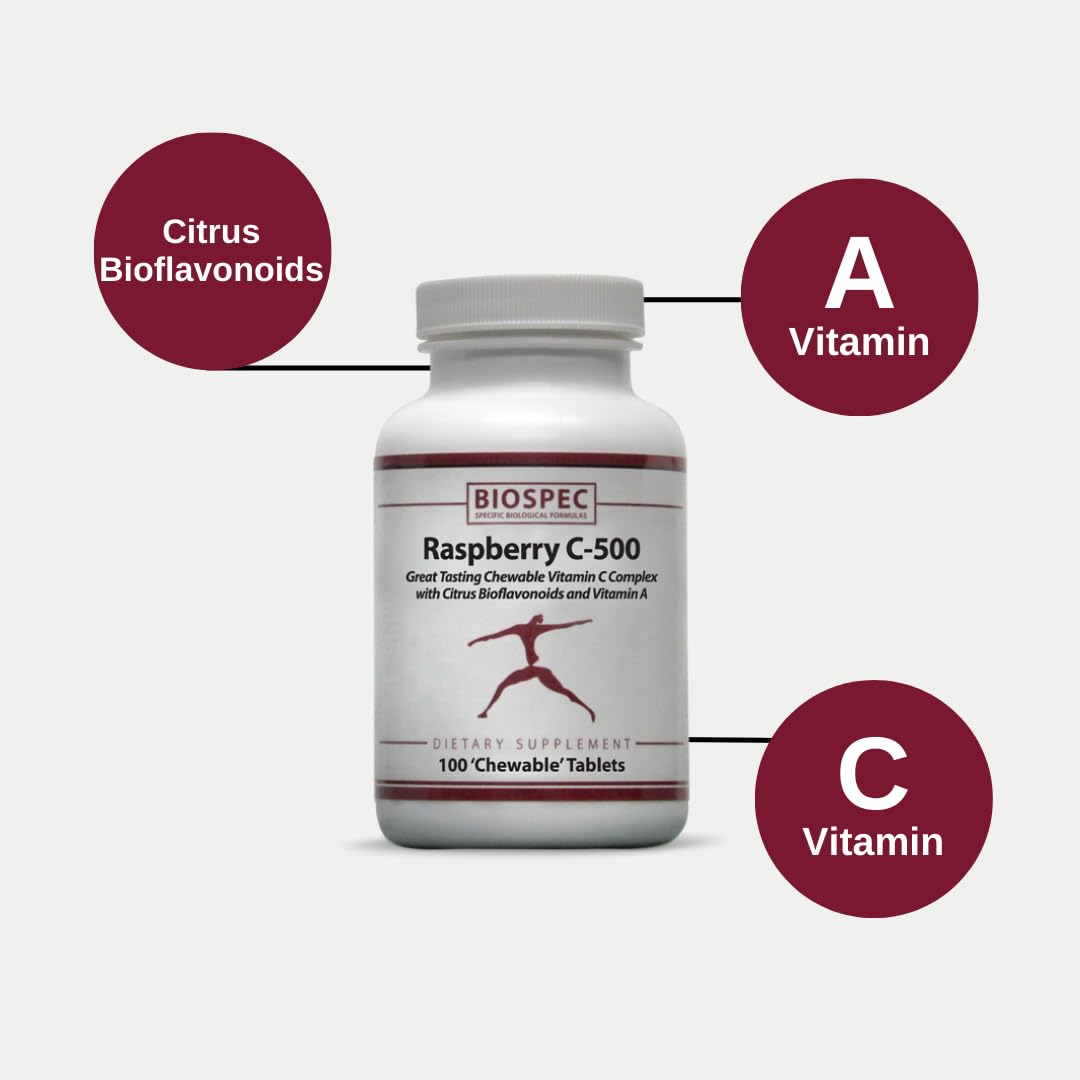 Tabletas Raspberry C-500 para fortalecer sistema inmune y antioxidante